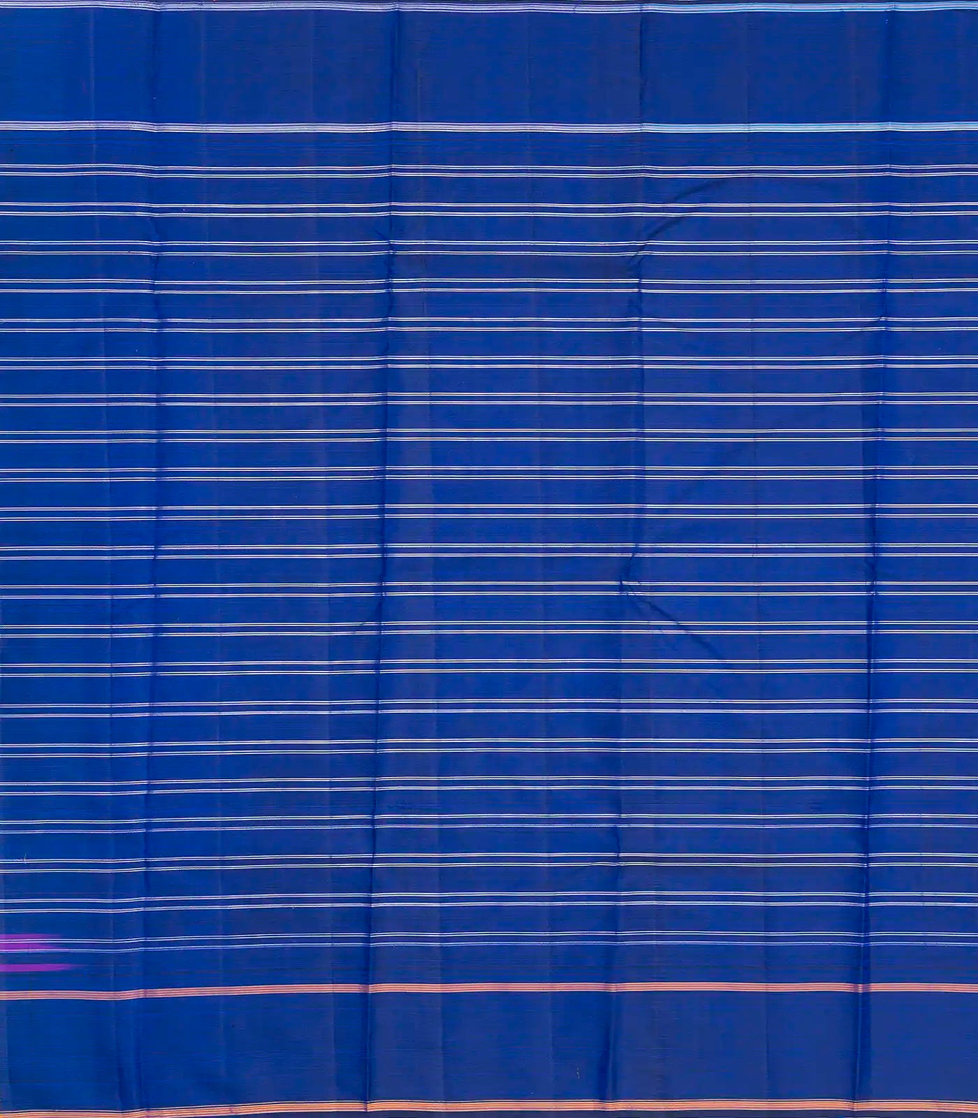 Hot Pink & Orange Handloom Kanchipuram Korvai Silk Saree With Stripes