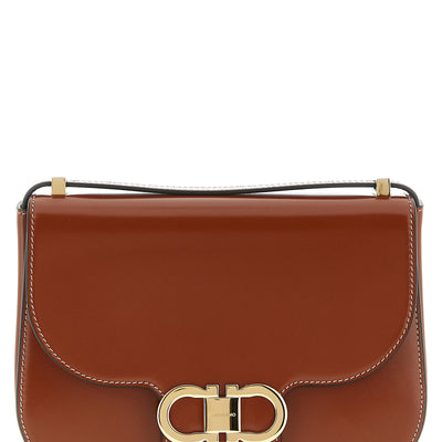 Ferragamo Double Gancini Closure Shoulder Bag