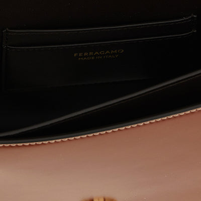 Ferragamo Double Gancini Closure Shoulder Bag