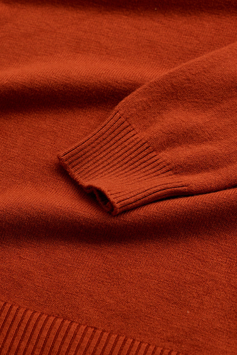Orange Knitted Sweatshirt