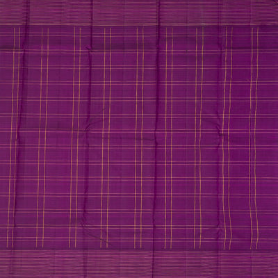 Turquoise Handloom Kanchipuram Korvai Silk Saree With Checks