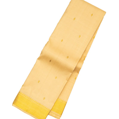 Sandal Handloom Kanchipuram Silk Saree With Zari Buttas