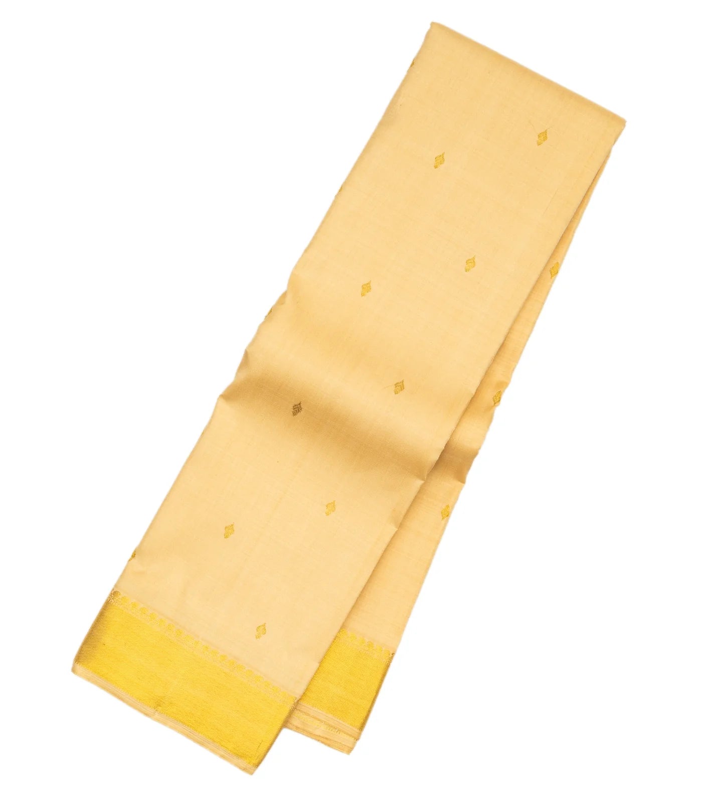 Sandal Handloom Kanchipuram Silk Saree With Zari Buttas