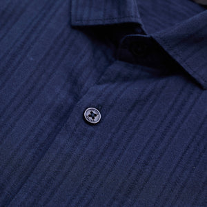 Navy Slim Fit Stripes Shirt