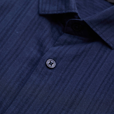 Navy Slim Fit Stripes Shirt