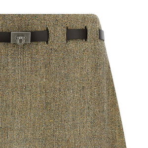 Ferragamo Gancini Belt Skirt