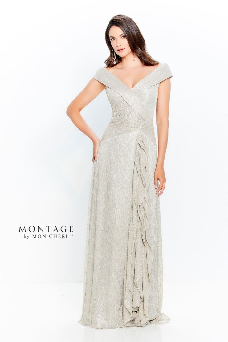 Montage 219975 A Line Long Ruched Formal Dress