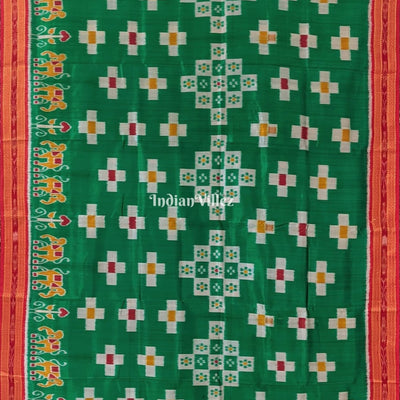 Green Pasapali Odisha Ikat Khandua Silk Saree