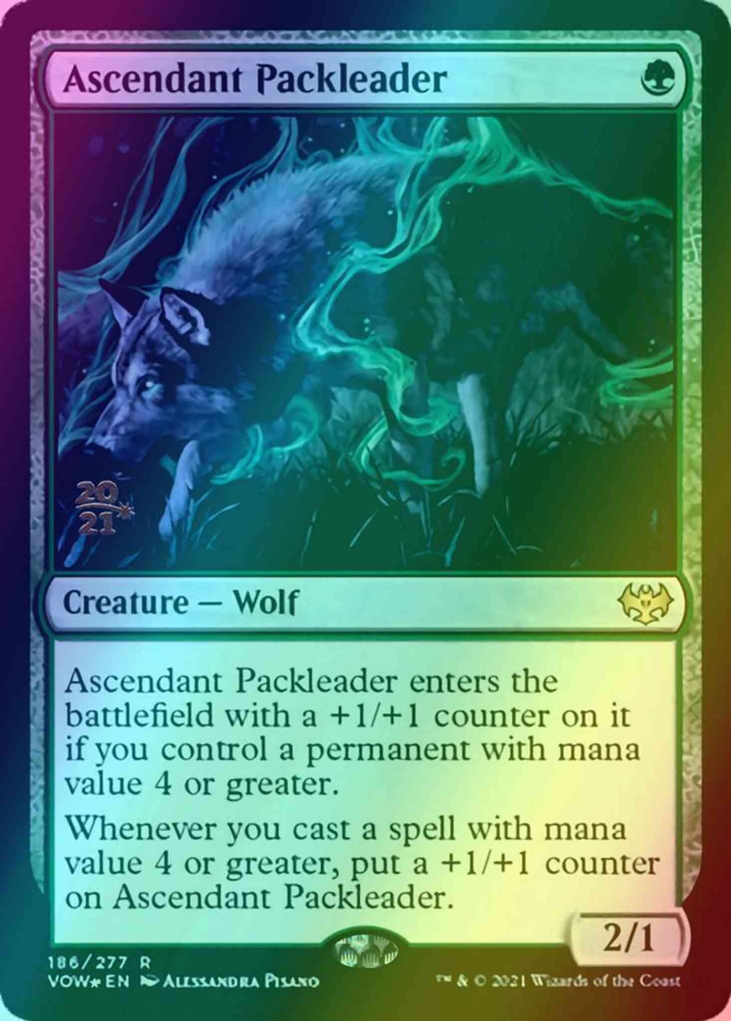 Ascendant Packleader [Prerelease] [186s] [Innistrad: Crimson Vow: Promos] [Foil]