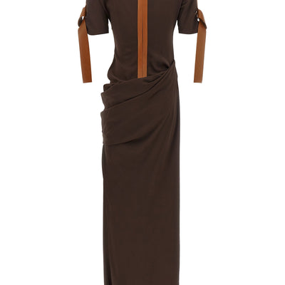 Ferragamo Dress With Leather Straps