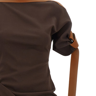 Ferragamo Dress With Leather Straps