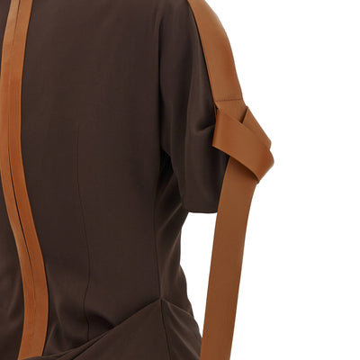 Ferragamo Dress With Leather Straps