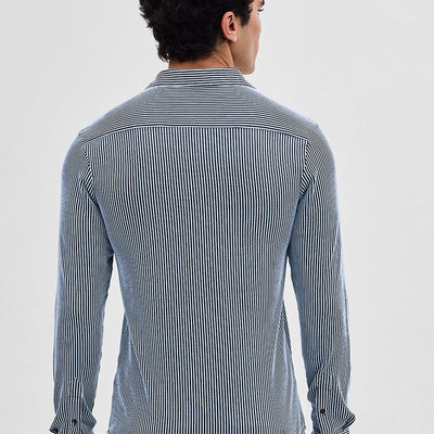 Black Stripes Slim Fit Stretch Shirt