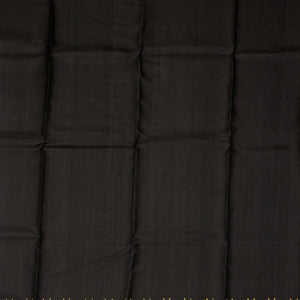 Black Handloom Kanchipuram Silk Saree With Temple Zari Border
