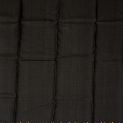 Black Handloom Kanchipuram Silk Saree With Temple Zari Border