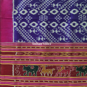 Russian Violet Border Tribal Contemporary Silk Saree
