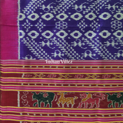 Russian Violet Border Tribal Contemporary Silk Saree