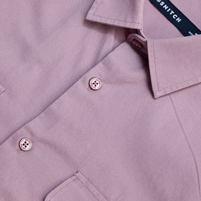 Mauve Solid Double Pocket Overshirt