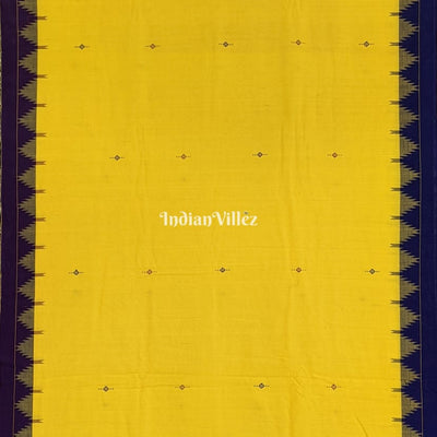 Yellow Odisha Handloom Natural Dye Kotpad Cotton Saree