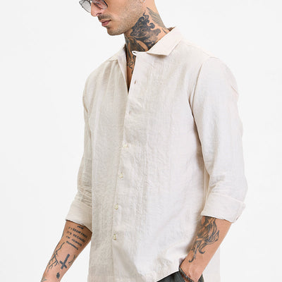 Cream Slim Fit Shirt