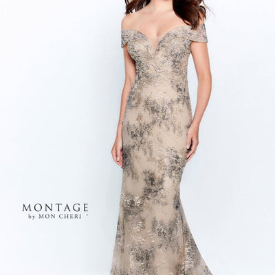 Montage 120923 Beaded Lace Long Formal Evening Dress