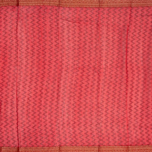 Dark Green Woven Chanderi Cotton Saree With Contrast Border