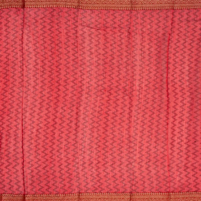 Dark Green Woven Chanderi Cotton Saree With Contrast Border