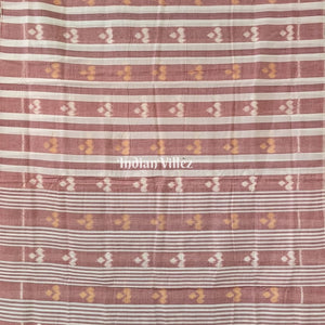 Blush Pink White Lining Sambalpuri Cotton Saree