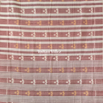 Blush Pink White Lining Sambalpuri Cotton Saree