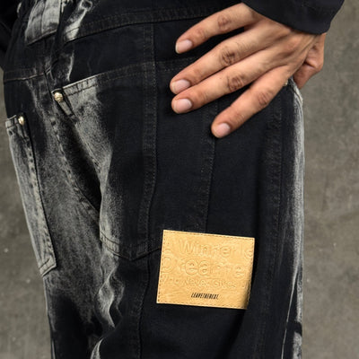 Waves Panelled-Shibori Black