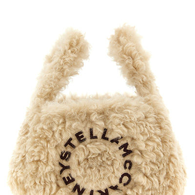 Stella Mccartney Shearling Logo Shoulder Bag
