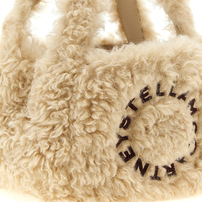 Stella Mccartney Shearling Logo Shoulder Bag