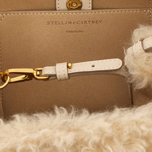 Stella Mccartney Shearling Logo Shoulder Bag