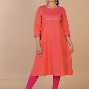 Festive cotton blockprinted kurti