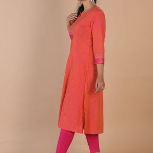 Festive cotton blockprinted kurti