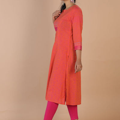 Festive cotton blockprinted kurti
