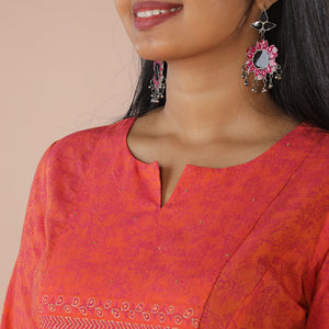 Festive cotton blockprinted kurti