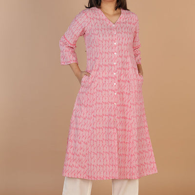 Ikat long kurti