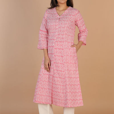 Ikat long kurti