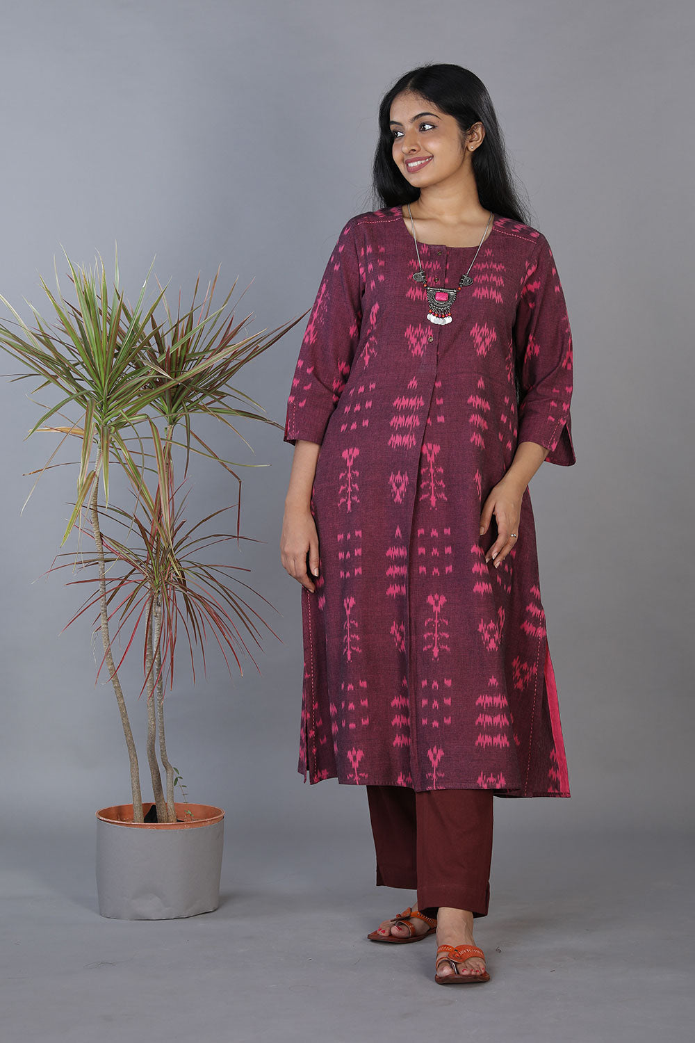 Cotton pochampally ikkat kurta