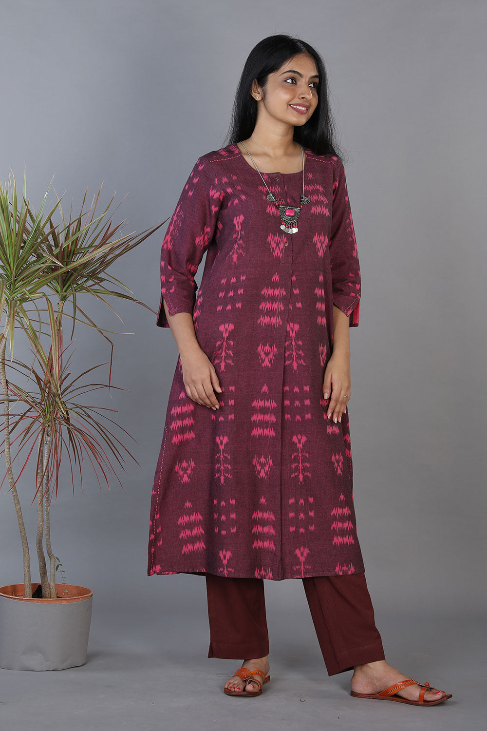 Cotton pochampally ikkat kurta
