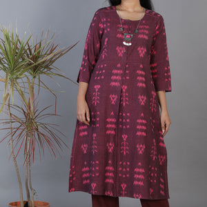Cotton pochampally ikkat kurta