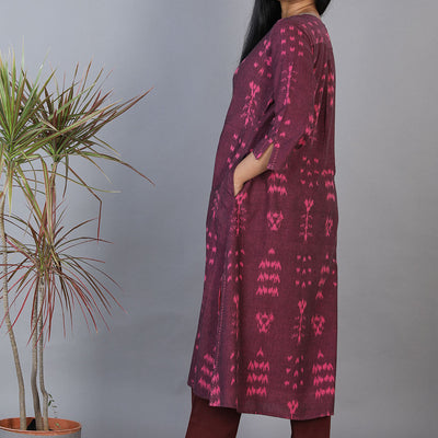 Cotton pochampally ikkat kurta