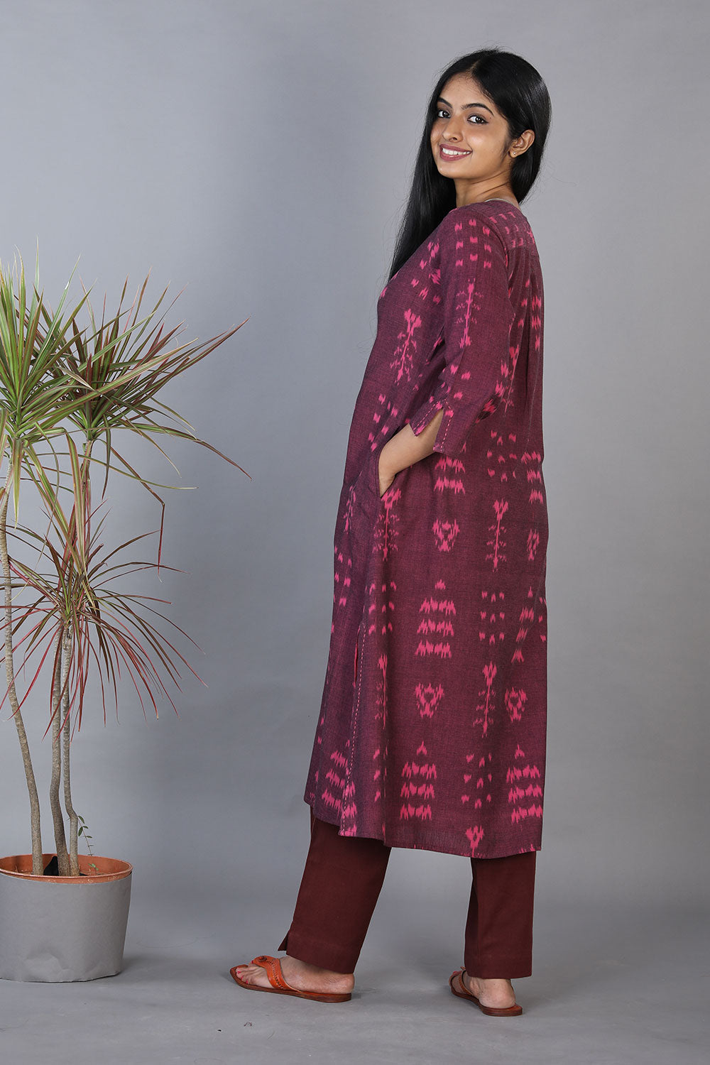 Cotton pochampally ikkat kurta