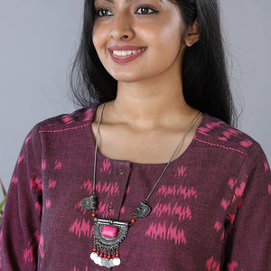 Cotton pochampally ikkat kurta