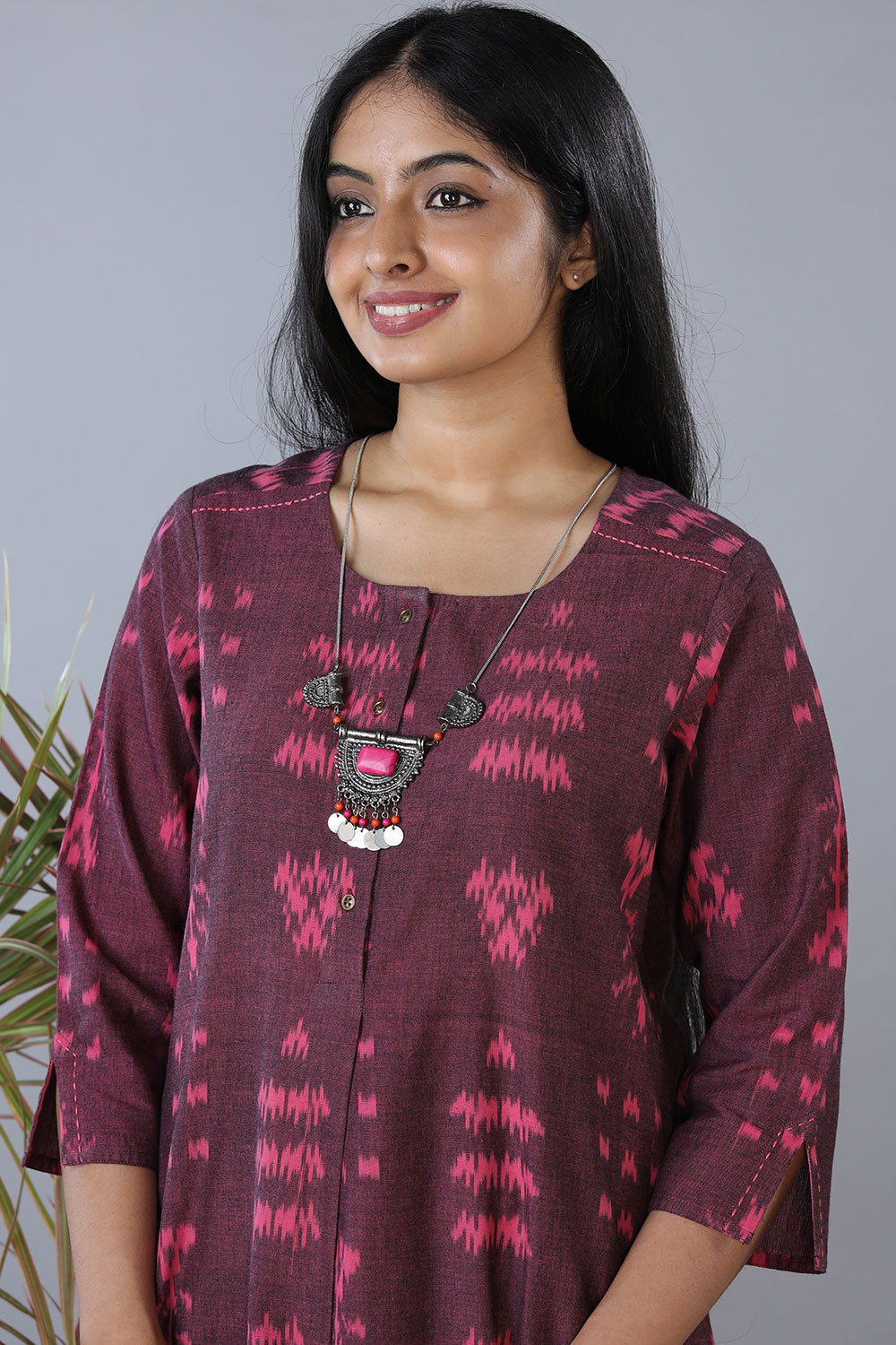 Cotton pochampally ikkat kurta