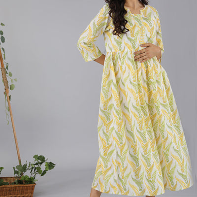 Gathered cotton handblock printed kurti