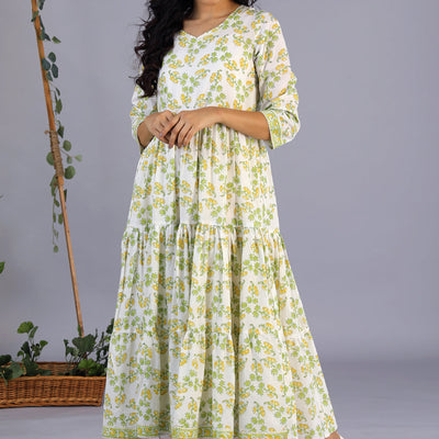 Handblock printed dress