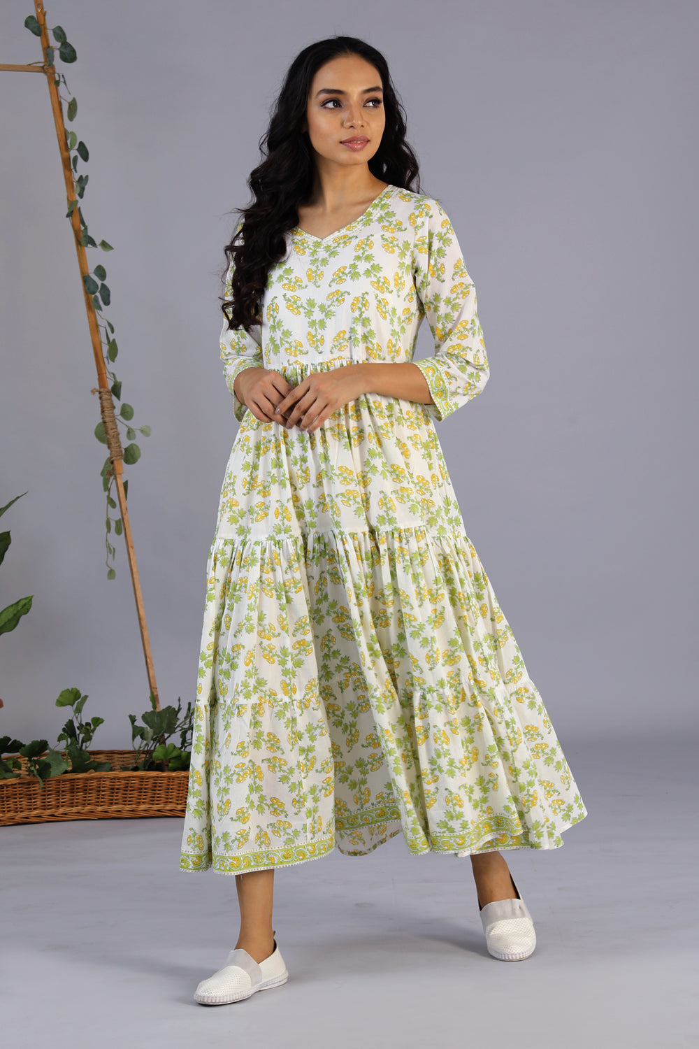 Handblock printed dress