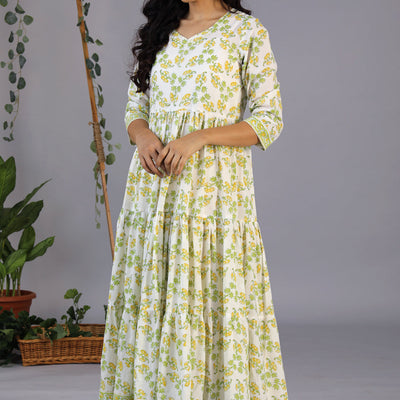 Handblock printed dress
